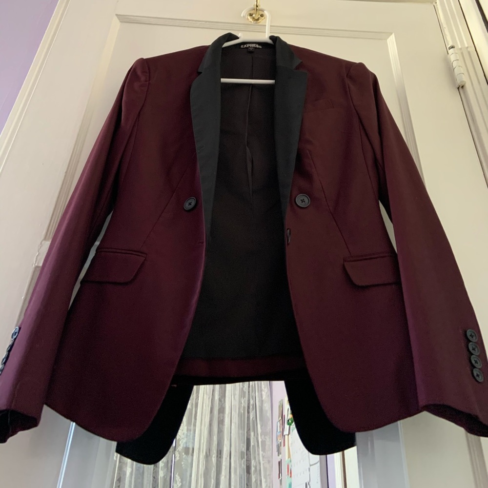 Burgundy suit top from Express